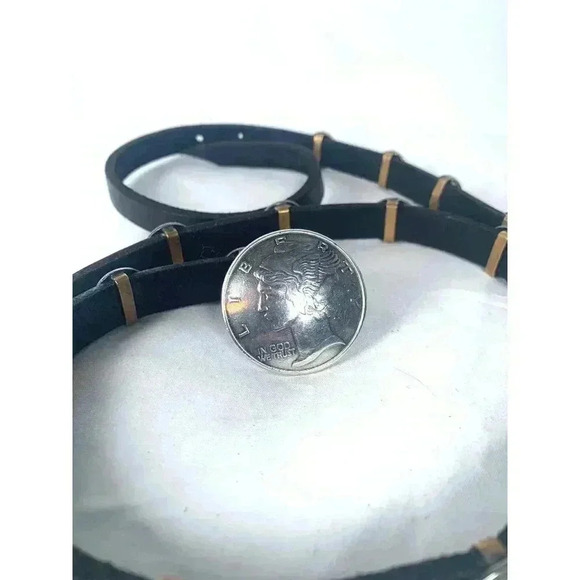 Vintage‎ Silver Mercury Dime Concho Belt Unisex  L 41" 168g - Picture 6 of 8